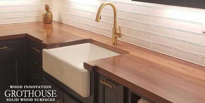 Wood Countertops By Grouthouse, Solid Butcher Block Countertop